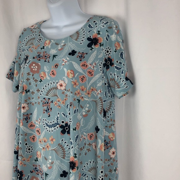 Tres Bien floral knit short sleeve trapeze dress M - Picture 2 of 10